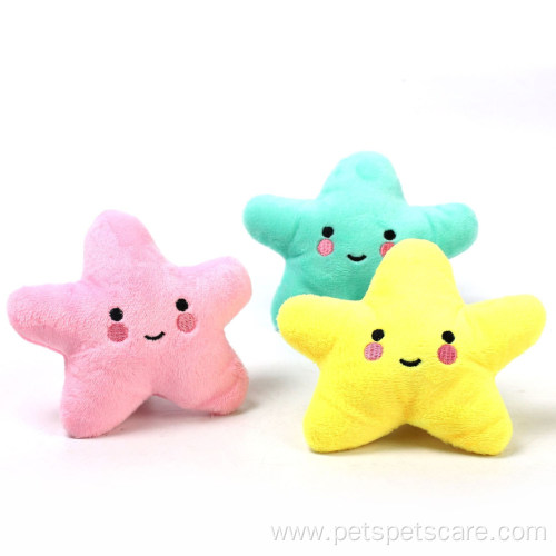 Environmentally friendly plush starfish dog toy with sound